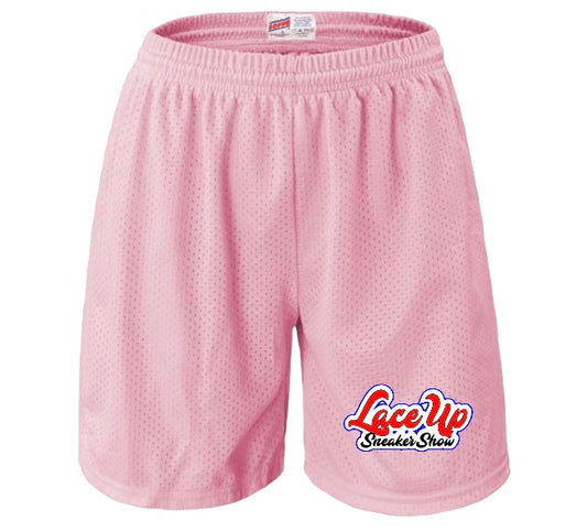 Pink Laceupsneakershow Shorts
