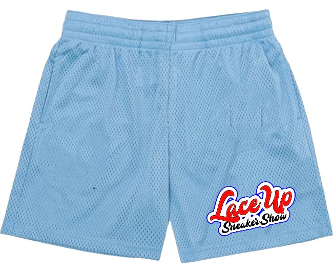 Light Blue Laceupsneakershow Shorts